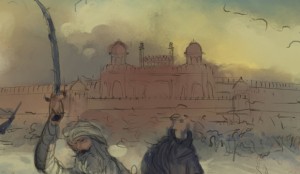 Bhai Baghel Singh ji, Delhi, Red Fort, Capturing, Khalsa, Singh, Sikh Art, Punjab Art, Indian Art, Military Art