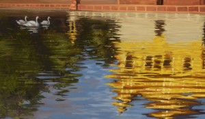 Harmandir Sahib, Golden Temple in Reflection, Puratan Harimandir Sahib, Punjab Art, Sikh Paintings, Indian Temples, Wonders