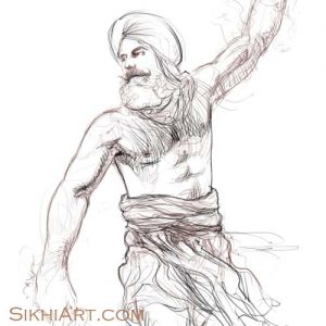 Prince of Patiala, Warrior, Sikh Warrior, Sikh fantasy painting, Drawing, Sketch