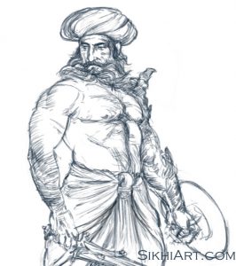 Rajput Warrior, Kshatriya, Indian Warrior, Soldier, Sword, Shield, Hindu Fantasy Painting, Drawing, Sketch