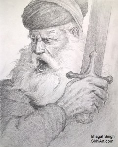 Baba Deep Singh by artist Bhagat Singh