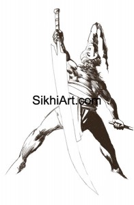 Akali, Nihang, Warrior, Sikh warrior, Turban, Dastaar Boonga, Khalsa, Sikh Art, Punjab, Sikh Drawing