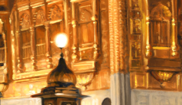 Golden Temple, Harmandir Sahib, Amritsar, Punjab, Sikhi Art, Sikh Art, Paintings, Punjab Art, Bhagat Singh Bedi