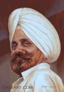 Sardar Daljit Singh Bedi, Father Portrait, Comission Art