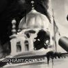Sant Jarnail Singh ji Bhindranwale - Akal Takht Amritsar Punjab Detail - Operation Blue Star - Indian Army Tanks by Bhagat Singh Bedi of Sikhi Art