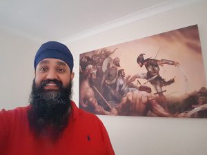 Battle of Chamkaur - Sahibzada Ajit Singh ji Sikh Warrior Art by Bhagat Singh - Photo of Dal Singh with his Canvas Print
