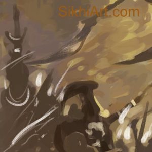 Akali, Akalini, Warrior Monk, Nihang, Sikh Warrior, Sikh Art, Sikh Drawing