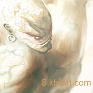 Demon, Jinn, Prince of Patiala, Punjabi Warrior, Warrior, Sikh warrior, Turban, Dastaar, Khalsa, Sikh Art