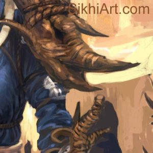 Akalini, Akali Warrior Monk, Nihang, Warrior, Sikh Awarrior, Turban, Dastaar Boonga, Khalsa, Sikh Art