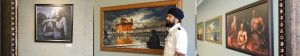 Guru Gobind Singh ji, Guru Arjun dev ji, Bhagat Singh Artist, Exhibition, Sikhi Art, Golden Temple, Harmandir Sahib, Punjab, Amritsar, India, Sikh Painting