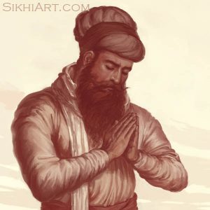 Bhai Daya Singh, Guru Gobind Singh ji, Vaisakhi, 1699, Khalsa, Sikh, Anandpur Sahib Punjab Painting by Artist Bhagat Singh Sikhi Art