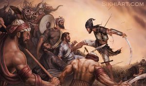 Sahibzada Ajit Singh, Battle of Chamkaur Bhagat Singh Bedi Sikhi Art Heritage of Punjab, Sikh and Punjabi Paintings