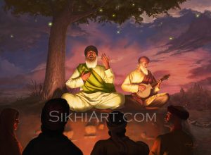 Adi Guru, Guru Nanak Dev ji, Portrait Painting, Meditation, Dhyan, Sikh Art Punjab Painting Bhagat Singh Bedi