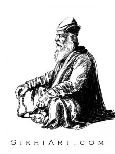 Adi Guru in Meditation, Guru Nanak Dev ji, Portrait Painting, Meditation, Dhyan, Sikh Art Punjab Painting Bhagat Singh Bedi