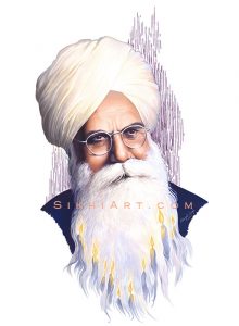 Bhai Vir Singh ji, Punjabi Author, Sikh Poet by Bhagat Singh Bedi Artist, Sikhi Art