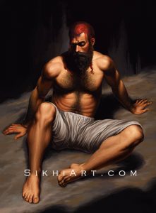 Bhai Taru Singh ji, Shaheed, Sikh Saints, Sikhi Art, Sikh Photo, Punjab Paintings, Bhagat Singh Bedi, Martyr, Warrior Saint, Sikh Wall Paintings