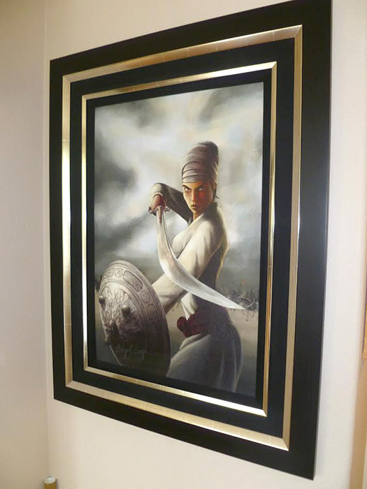 Mai Bhago ji, Sikh Woman, Warrior Saint, History of Punjab, by Bhagat Singh of Sikhi Art, Collector Pav Athwal