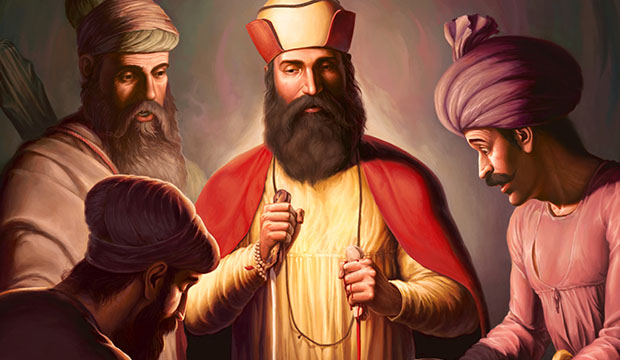 Featured Post Prints of Guru Nanak Dev ji, Bhai Lalo ji, Sikh Guru Canvas, Sikh Art Tradition of Punjab, Bhagat Singh Bedi