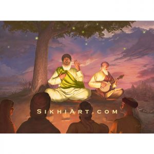 Guru Nanak Dev ji -Shabad Vichar - Sikh Art by Bhagat Singh Bedi