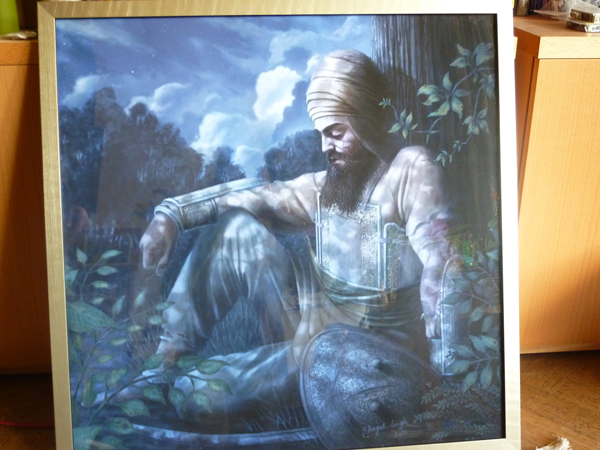 Guru Gobind Singh ji Painting - Sikh Art by Artist Bhagat Singh - Collection of Keith Muir