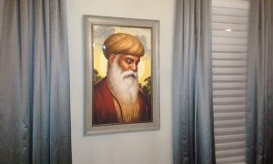 Guru Nanak Dev ji - First Guru of the Sikhs - Portrait by Bhagat Singh - Sikhi Art - Steve Nijjar Collection 2